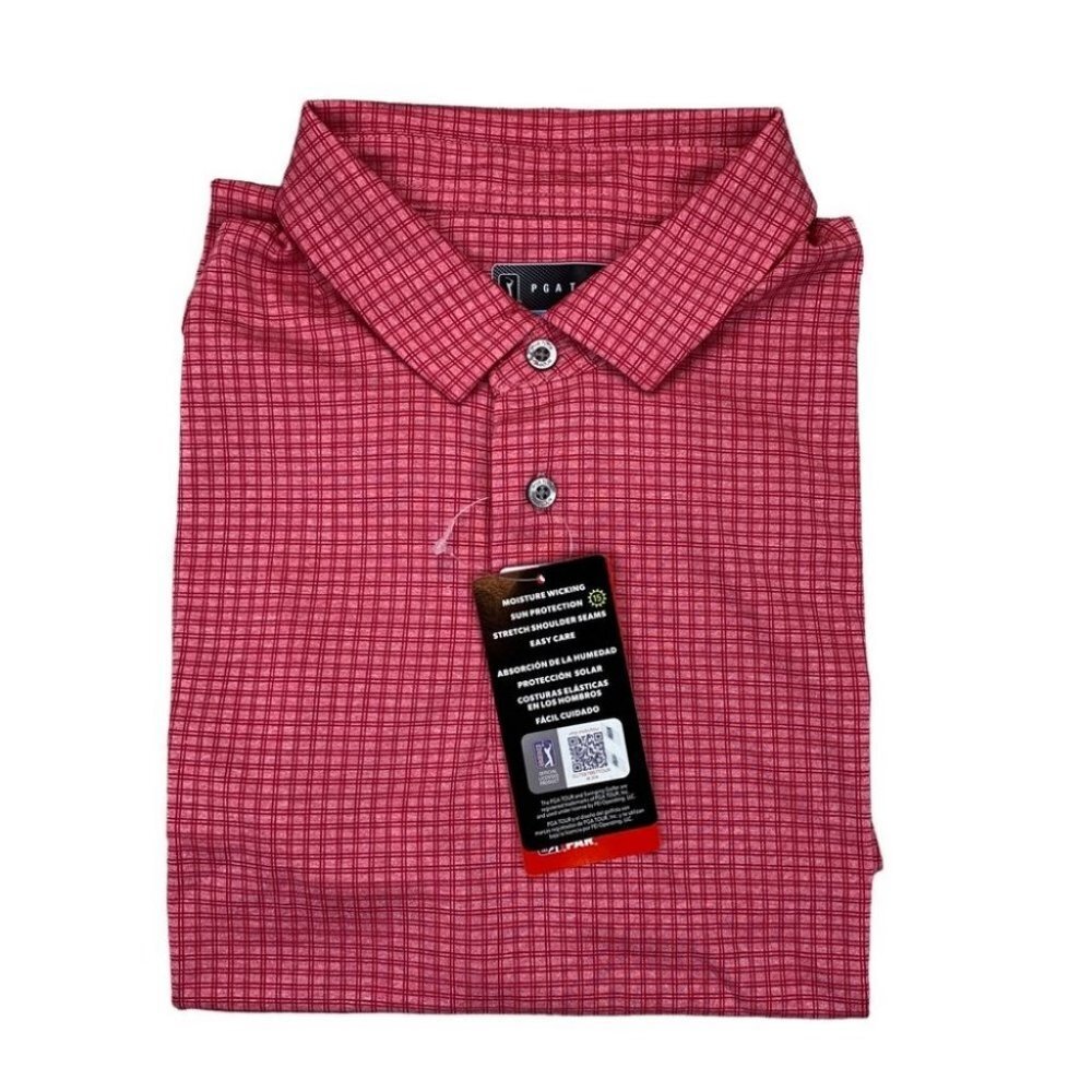 PGA Tour Short Sleeve Polo Shirt Rapture Rose Heather XL